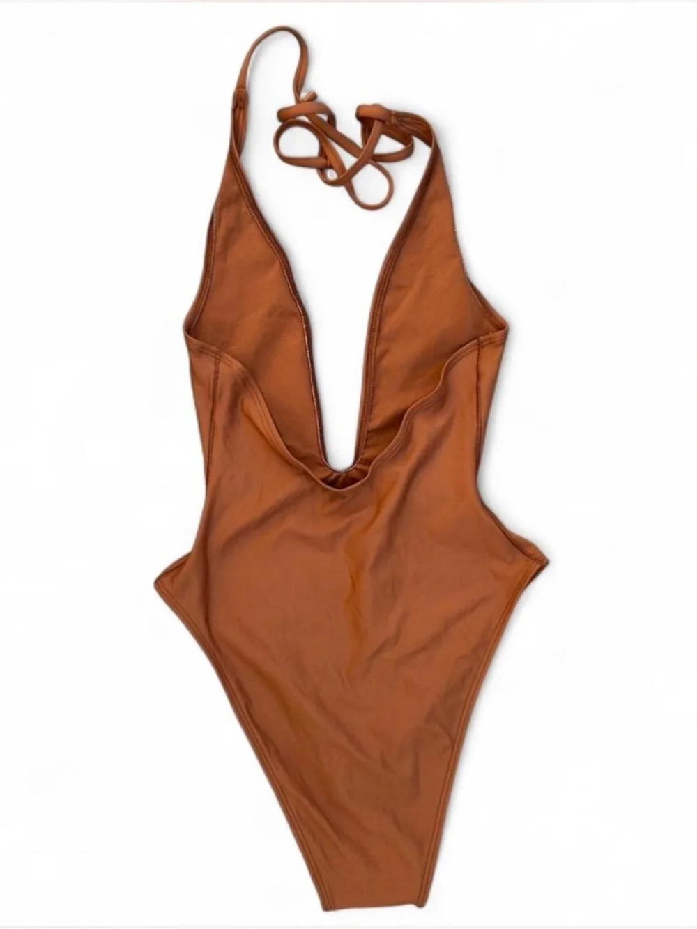 SKIMS *NWT CLASSIC SWIM DEEP
PLUNGE ONE PIECE | COLOR: BRONZE I SIZE: L - Picture 4 of 7